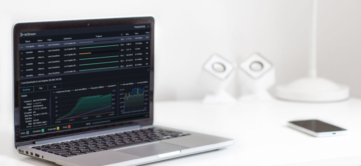 JetStream High-Speed File Transfer Screen