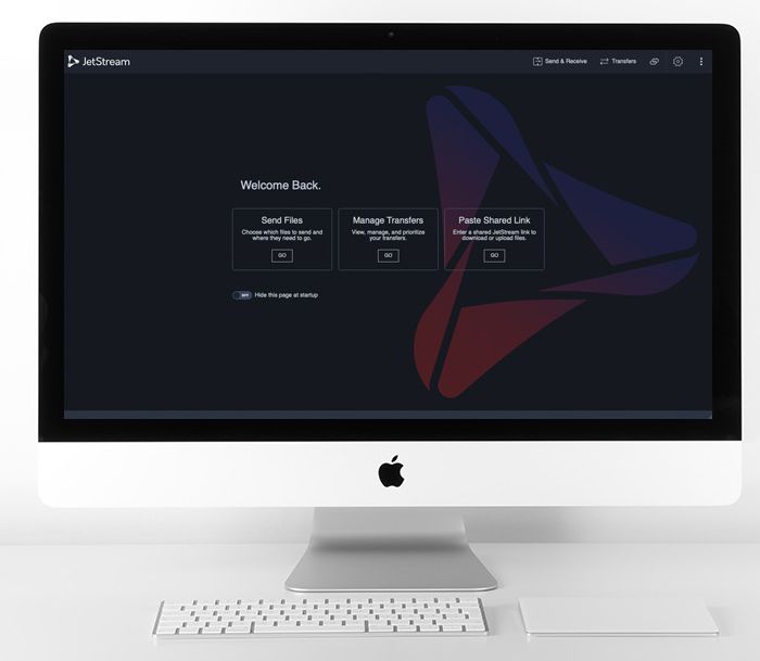 iMac desktop computer with JetStream API File Transfer